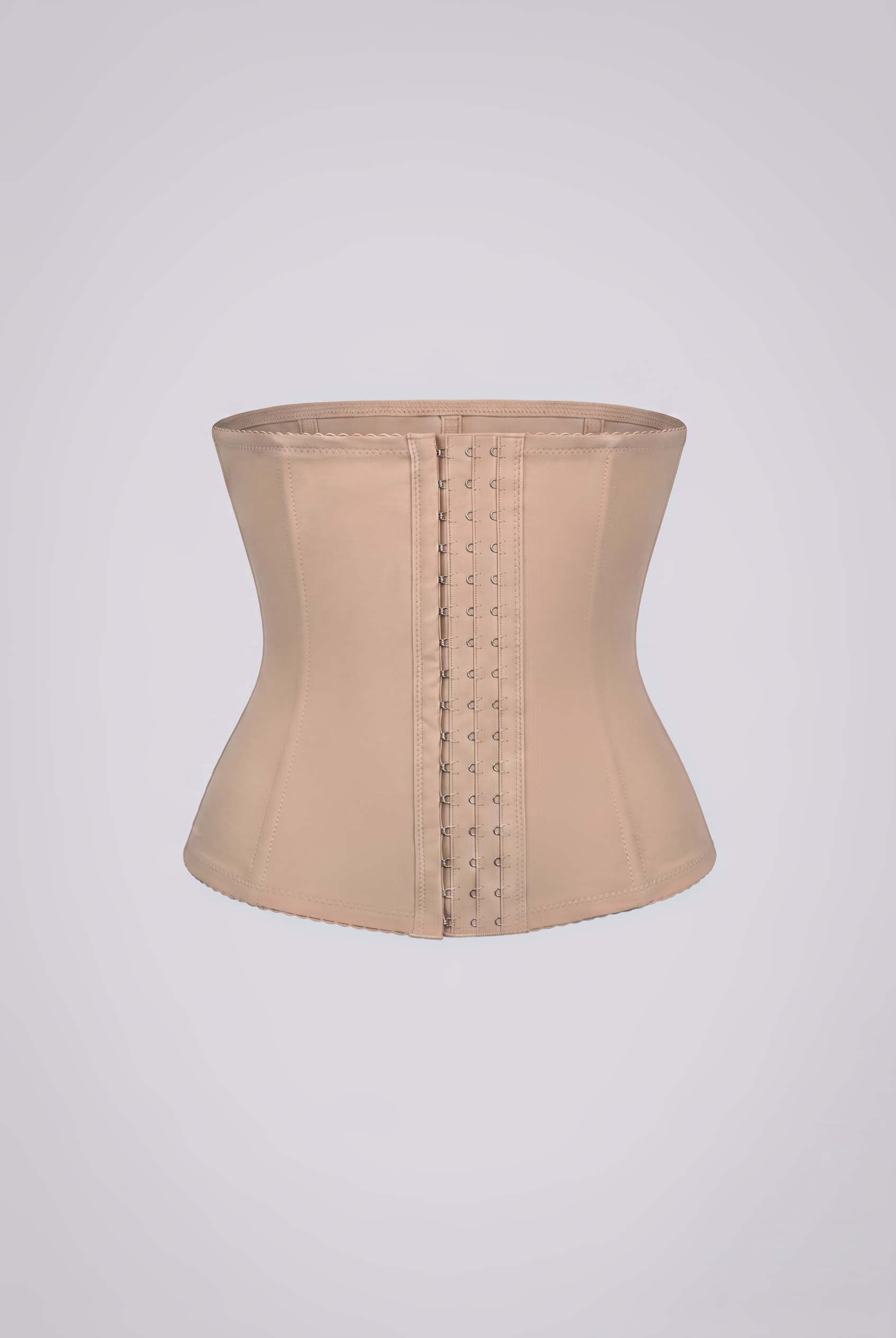 Beige waist trainer on a light gray background