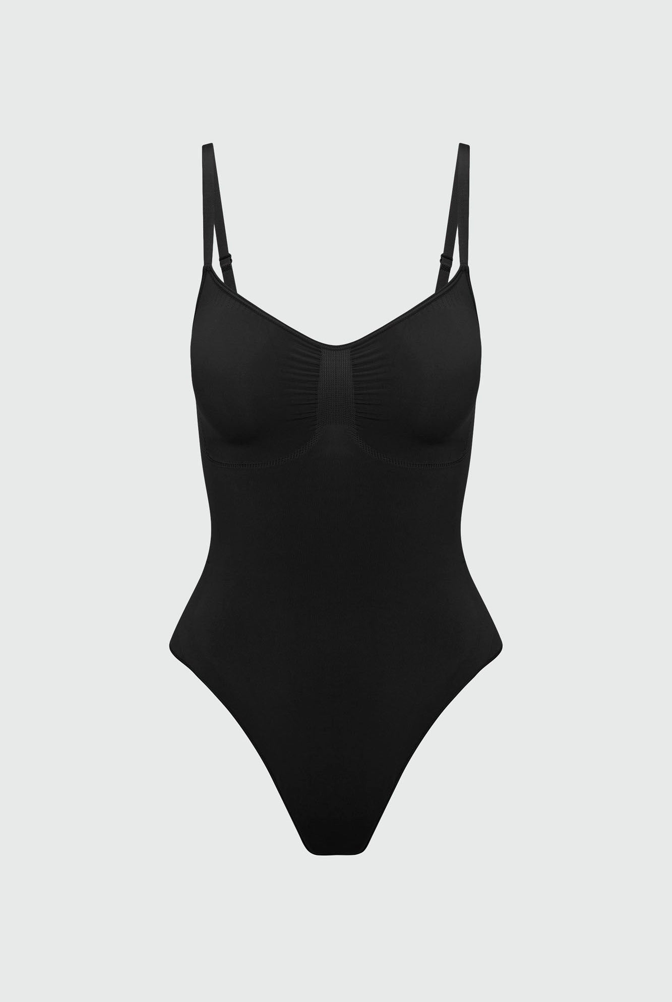 Black bodyshaper on a light gray background