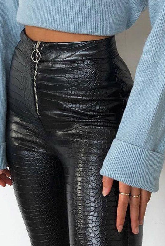 Adeline Faux Leather Pants - XS / Black - Be My Shine