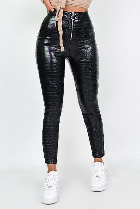 Adeline Faux Leather Pants - XS / Black - Be My Shine