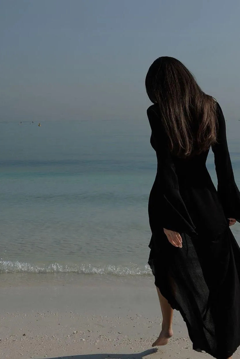 Liliana Ruffle Long Sleeve Beach Maxi Dress - pink / s - Be My Shine