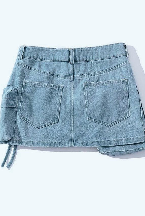 Ailene Denim Mini Skirt - Blue / XS - Be My Shine