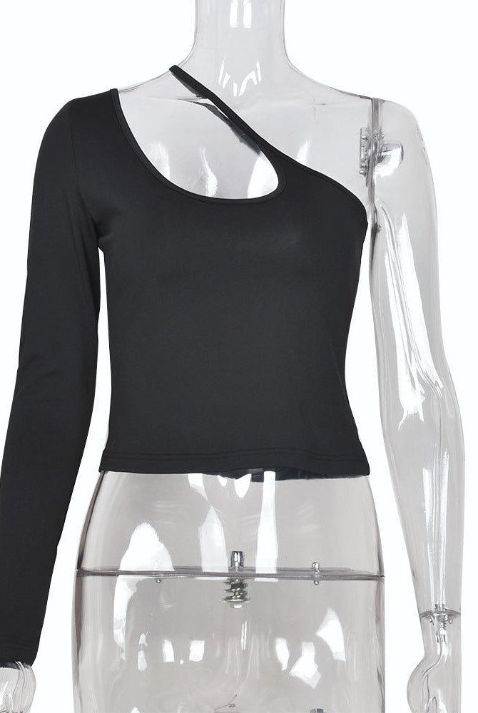 Alannis Asymmetric One Shoulder Top - S / Black - Be My Shine