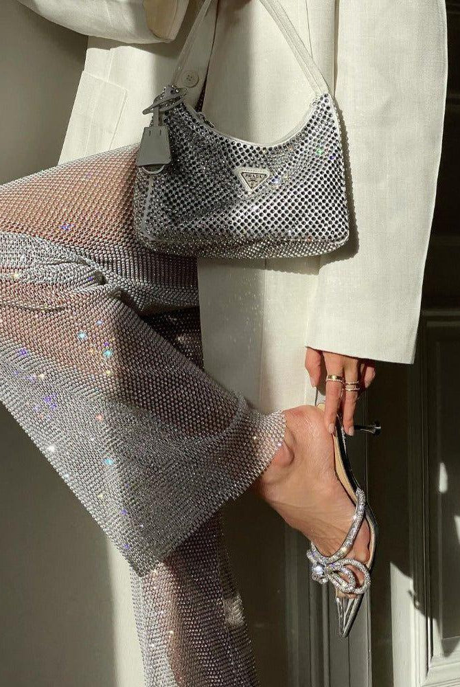 Anara Bow Wrap Around Perspex Heels - 4 / Clear - Be My Shine