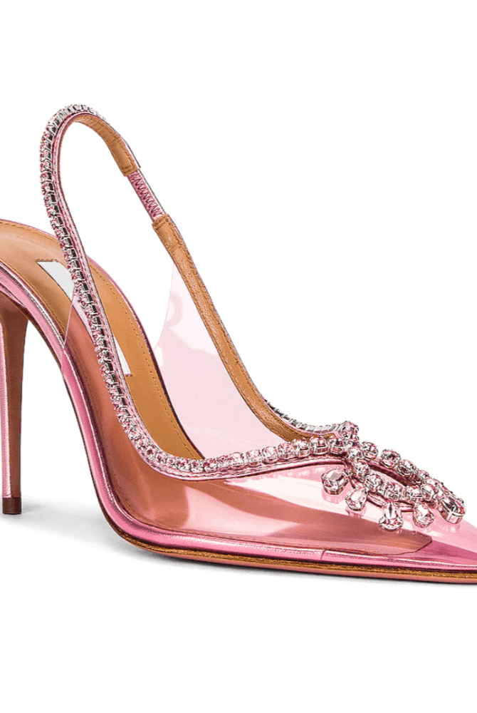 Anka Crystal Pointed Toe Heels - Silver / 5 - Be My Shine