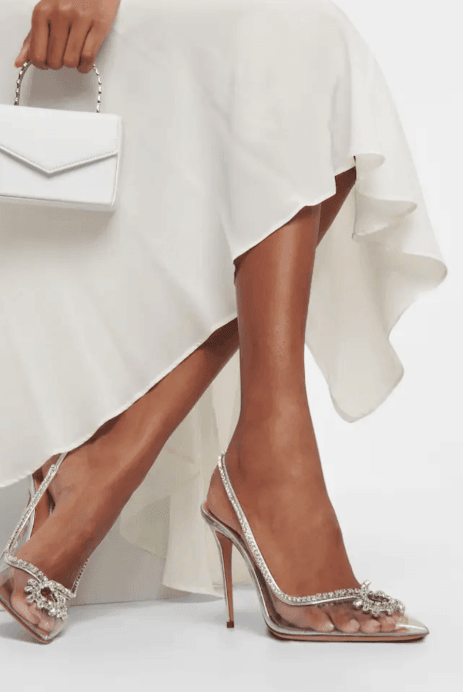 Anka Crystal Pointed Toe Heels - Silver / 5 - Be My Shine