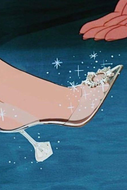 Ashira Pointed Toe Crystal Brooch Heels - 3.5 in (9 cm) / 3 / Clear - Be My Shine