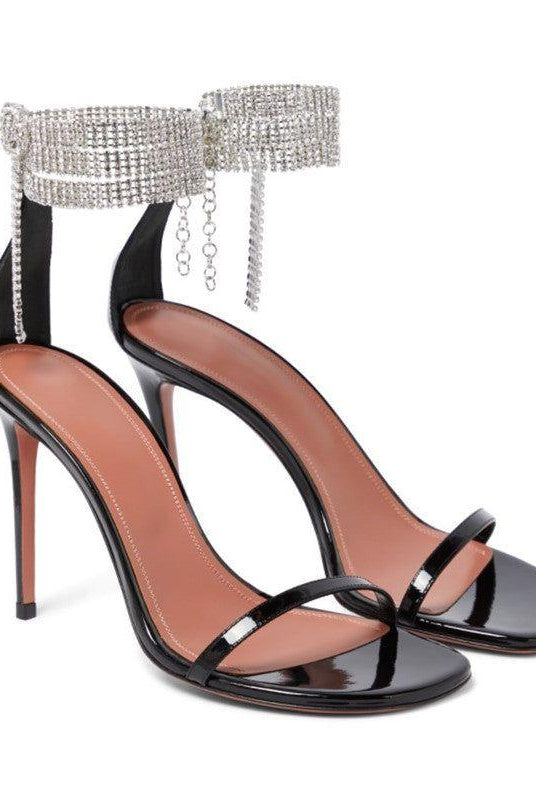 Atina Crystal-Embellished Ankle Strap Sandals - Purple / 5 - Be My Shine