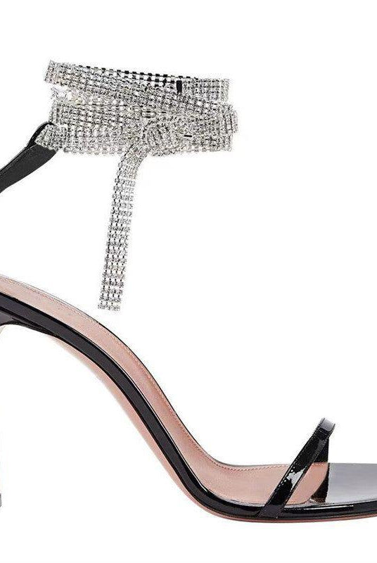 Atina Crystal-Embellished Ankle Strap Sandals - Purple / 5 - Be My Shine