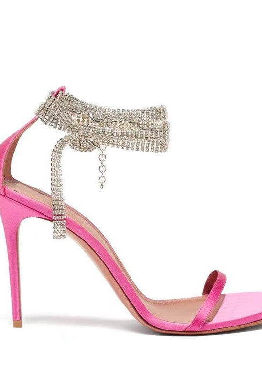 Atina Crystal-Embellished Ankle Strap Sandals - Purple / 5 - Be My Shine