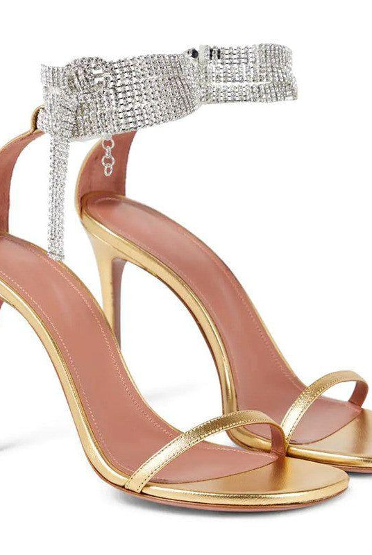 Atina Crystal-Embellished Ankle Strap Sandals - Purple / 5 - Be My Shine