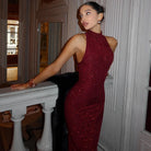 Auden Shimmering Maxi Dress - Burgundy / S - Be My Shine