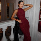 Auden Shimmering Maxi Dress - Burgundy / S - Be My Shine
