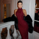 Auden Shimmering Maxi Dress - Burgundy / S - Be My Shine