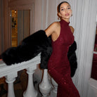 Auden Shimmering Maxi Dress - Burgundy / S - Be My Shine
