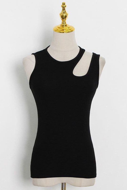 Ayah Asymmetric Cut Out Top - White / S - Be My Shine