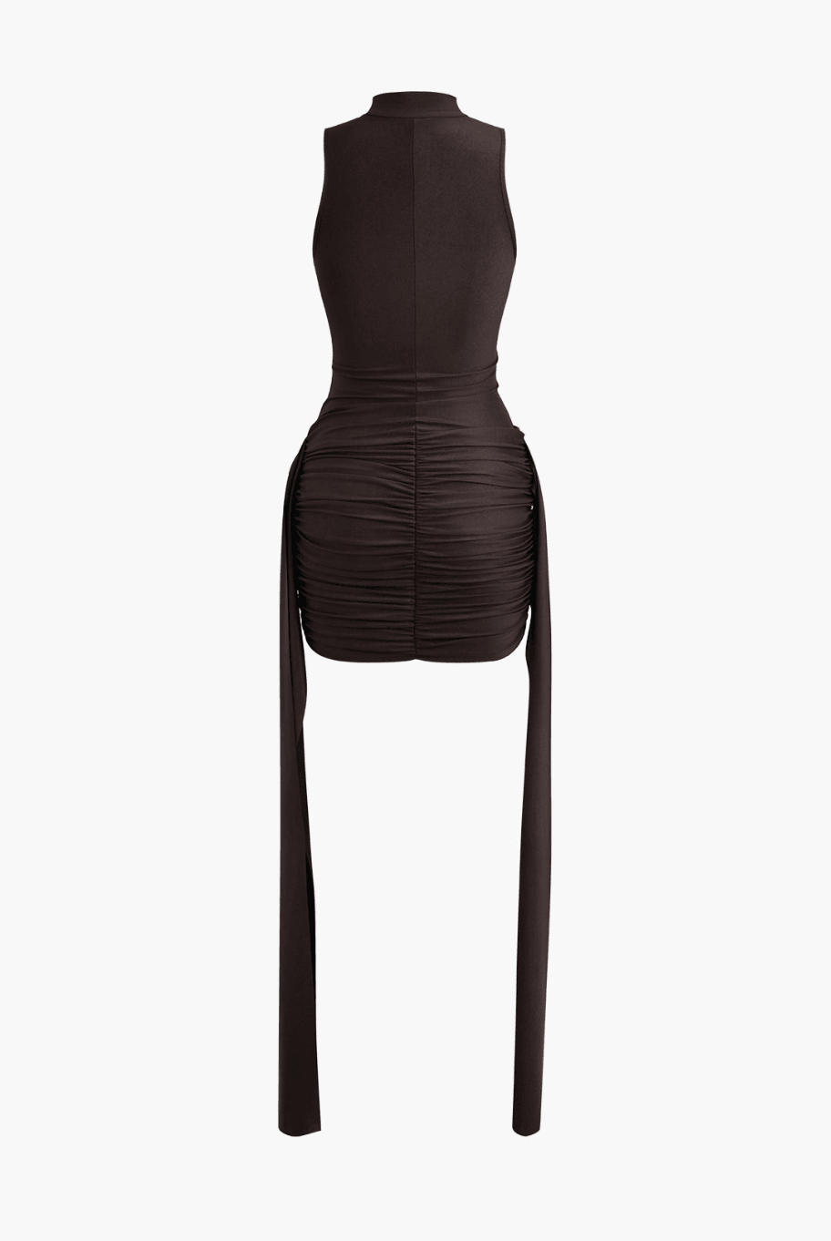 Belén Mock Neck Mini Dress - Brown / S - Be My Shine