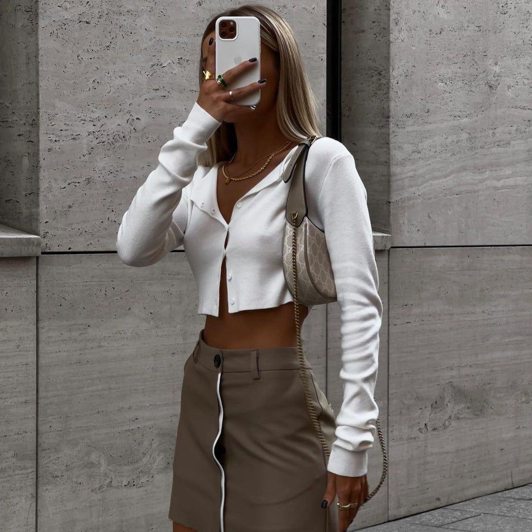 Belenis Crop Cardigan - S / Green - Be My Shine