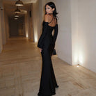 Blackout Backless Maxi Dress Be My Shine