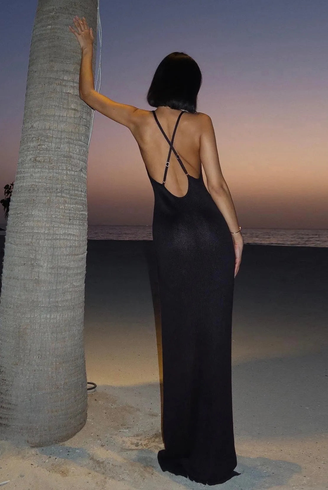 Cambrie Side Split Backless Maxi Dress Be My Shine