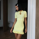 Candy Flutter Ruffled Knit Mini Dress Be My Shine