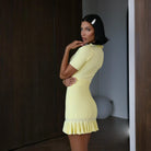 Candy Flutter Ruffled Knit Mini Dress Be My Shine