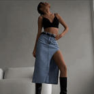 Carissa High Waist Slit Midi Skirt - Blue / S - Be My Shine