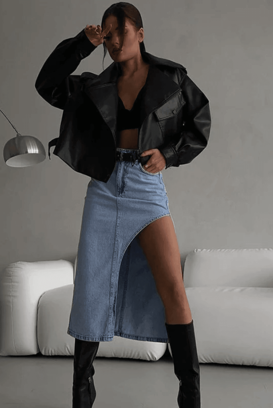 Carissa High Waist Slit Midi Skirt - Blue / S - Be My Shine