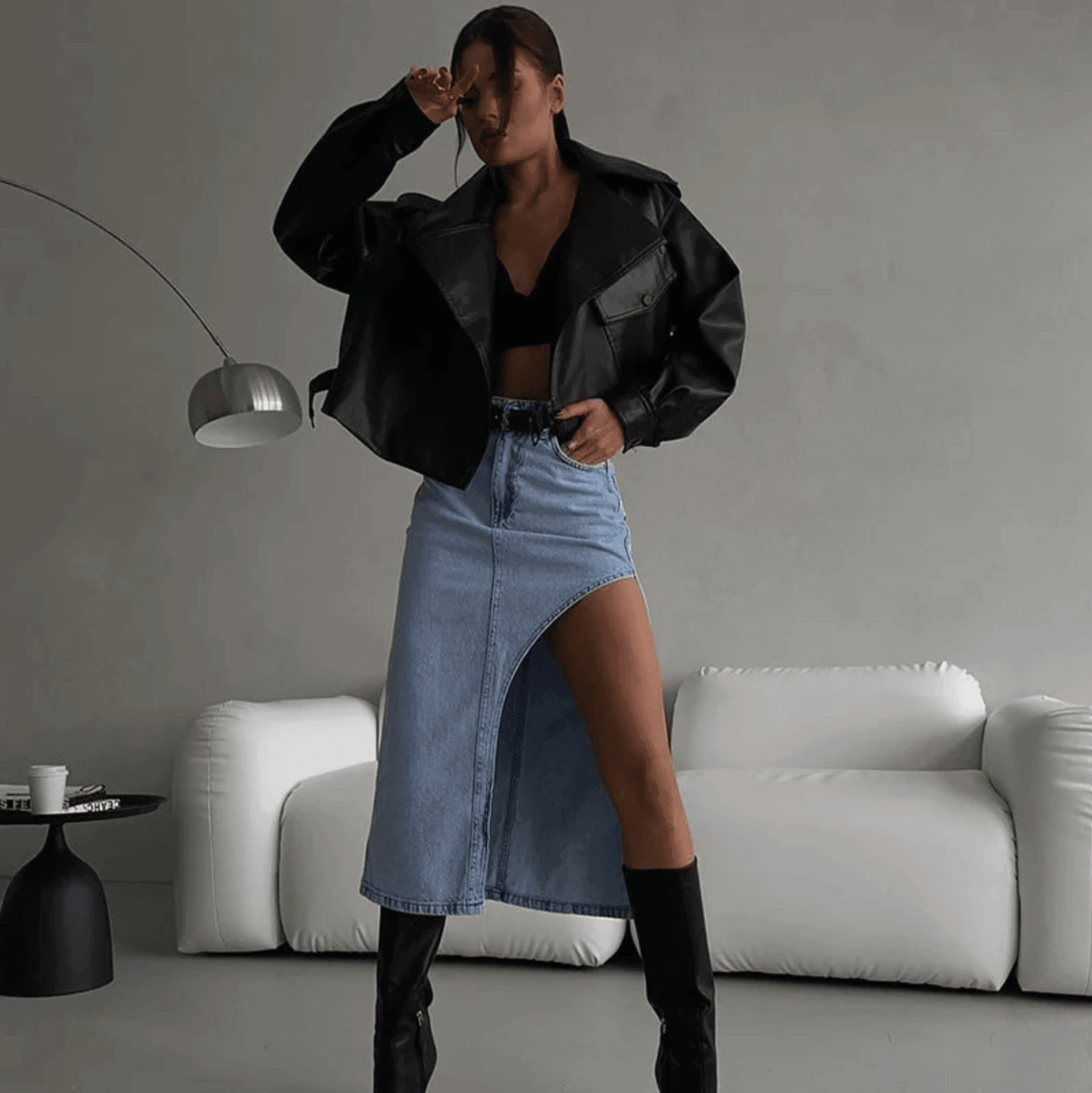 Carissa High Waist Slit Midi Skirt - Blue / S - Be My Shine