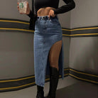 Carissa High Waist Slit Midi Skirt - Blue / S - Be My Shine