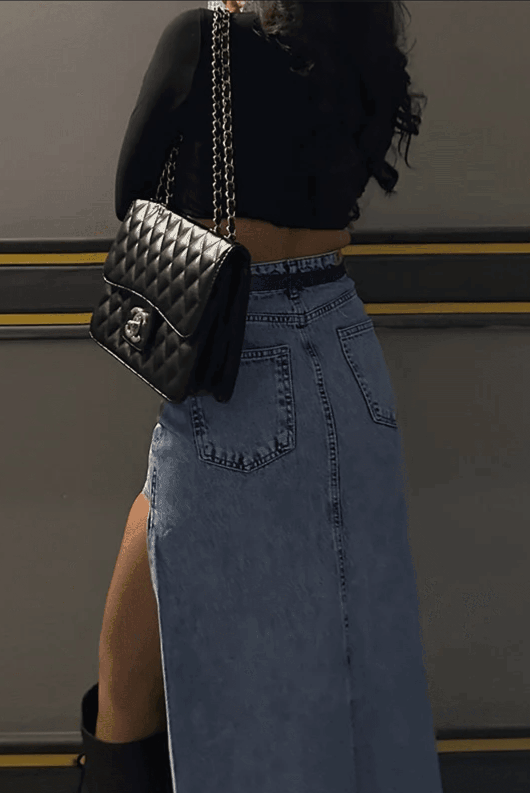 Carissa High Waist Slit Midi Skirt - Blue / S - Be My Shine