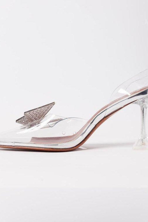 Casablanca Crystal Butterfly Brooch Heels - 3.5 in (9 cm) / 5 / Clear - Be My Shine