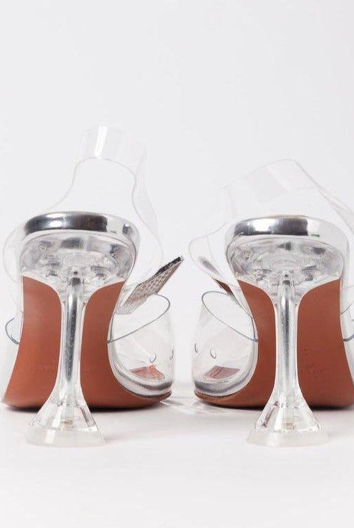 Casablanca Crystal Butterfly Brooch Heels - 3.5 in (9 cm) / 5 / Clear - Be My Shine