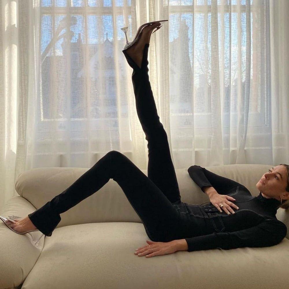 Casablanca Crystal Butterfly Brooch Heels - 3.5 in (9 cm) / 5 / Clear - Be My Shine