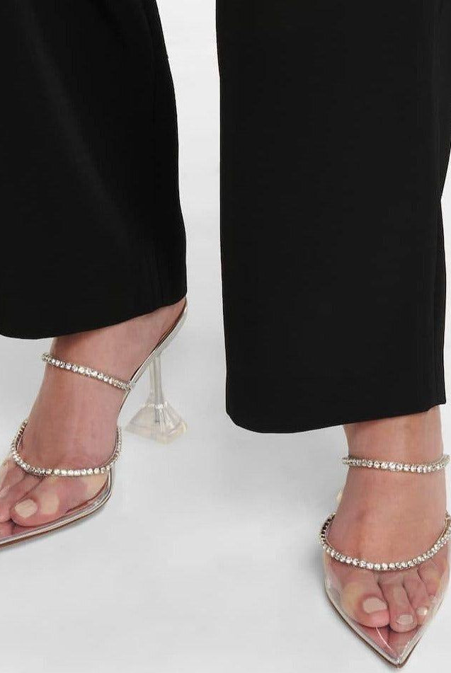 Caterina Crystal Embellished Satin Heels - Black / 4 - Be My Shine