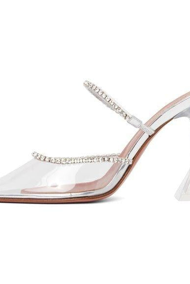 Caterina Crystal Embellished Satin Heels - Black / 4 - Be My Shine