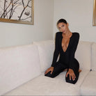 Cecily Long Sleeved Jumpsuit - Black / S - Be My Shine