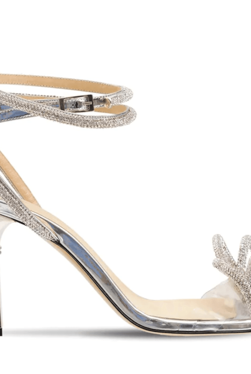 Charlene Diamond Bow Wrap Around Heels - 4 / Silver - Be My Shine