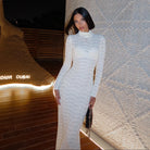 Cressida Knitted Turtleneck Maxi Dress - White / S - Be My Shine
