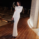 Cressida Knitted Turtleneck Maxi Dress - White / S - Be My Shine