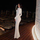 Cressida Knitted Turtleneck Maxi Dress - White / S - Be My Shine