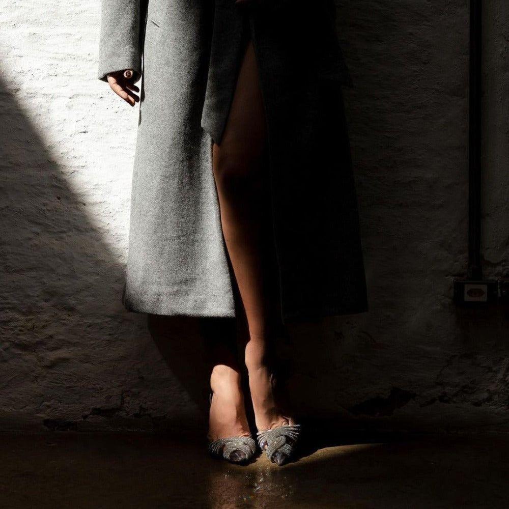 Davina Rhinestone Pointed Toe Crystal Clear Heels - Rose / 5 - Be My Shine