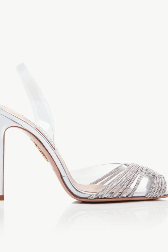 Davina Rhinestone Pointed Toe Crystal Clear Heels - Rose / 5 - Be My Shine