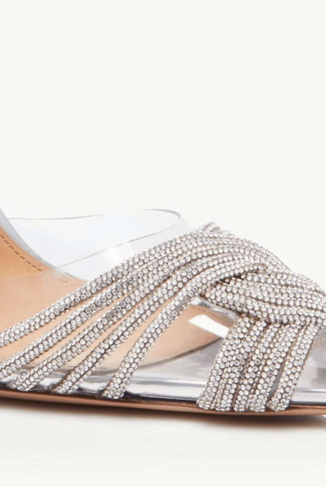 Davina Rhinestone Pointed Toe Crystal Clear Heels - Rose / 5 - Be My Shine