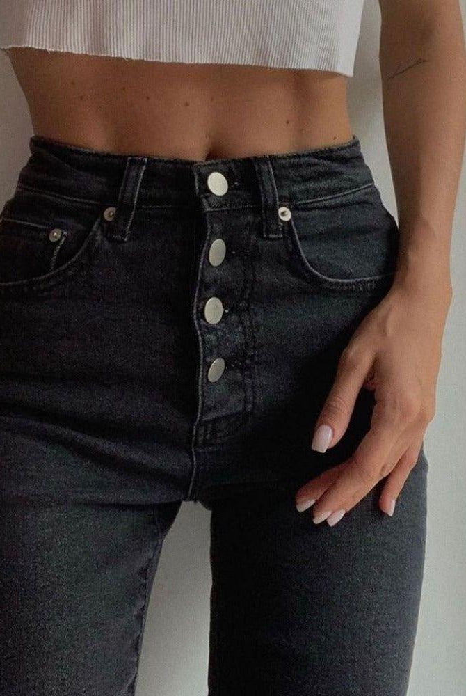 Drusilla Casual High Waist Jeans - Black / XS - Be My Shine
