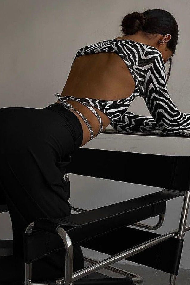 Dulce Long Sleeve Crop Top - Black / S - Be My Shine