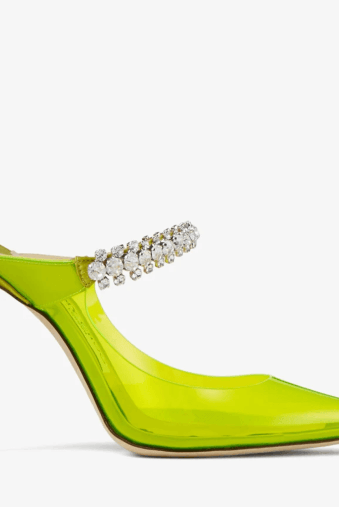 Endora Crystals Embellished Transparent Heels - Neon Lime / 5 - Be My Shine