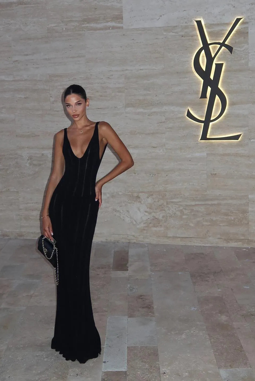 Evanna Knitted Backless Maxi Dress - Black / S - Be My Shine