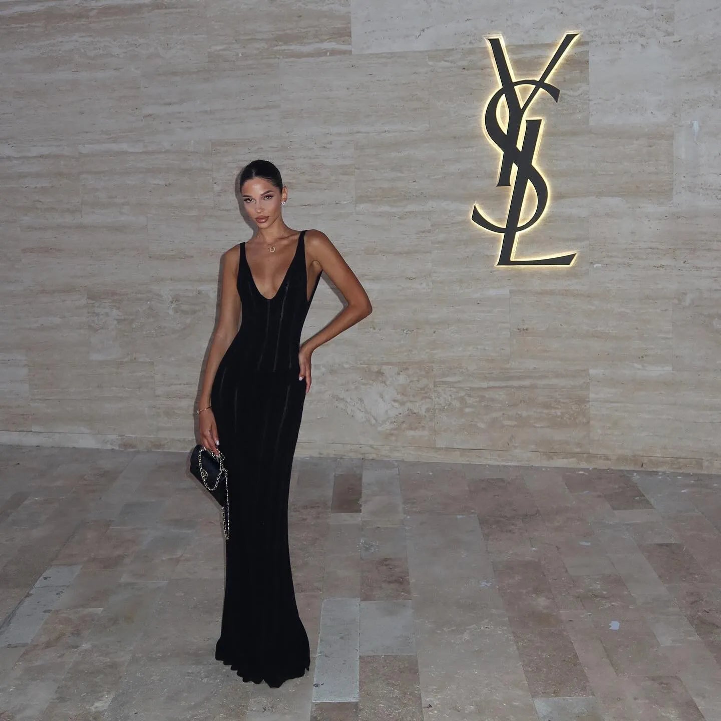 Evanna Knitted Backless Maxi Dress - Black / S - Be My Shine