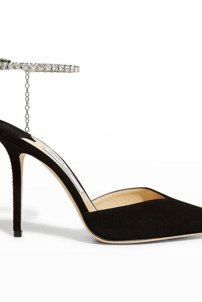 Fianna Crystal Chain Satin Heels - Rose / 4 - Be My Shine